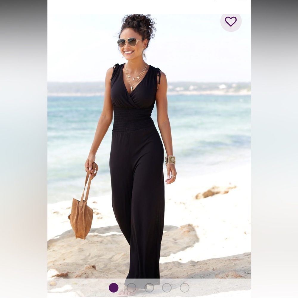 Lascana Tie Detail Jumpsuit in Black. Size XS. NWT